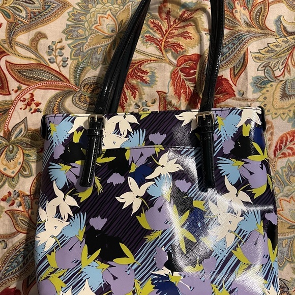 Anne Klein Floral Abstract Shoulder Bag - Picture 1 of 7